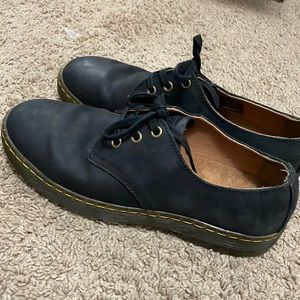 black doc marten loafers